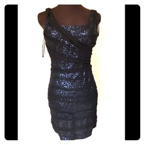 Navy sequin dress